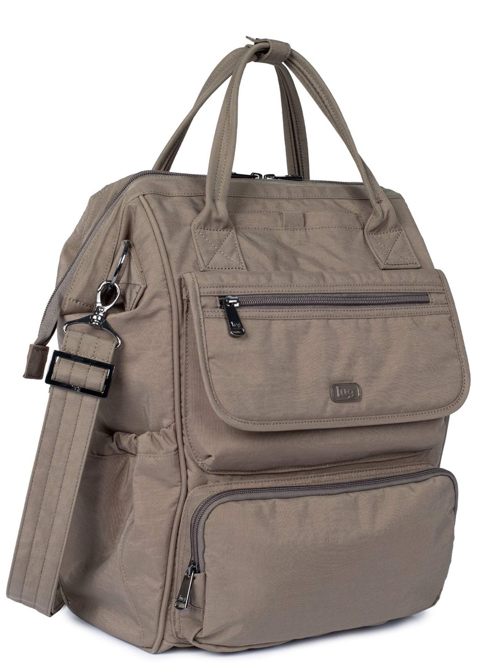 3-in-1 Lug Via Tote RFID Backpack Walnut Brown